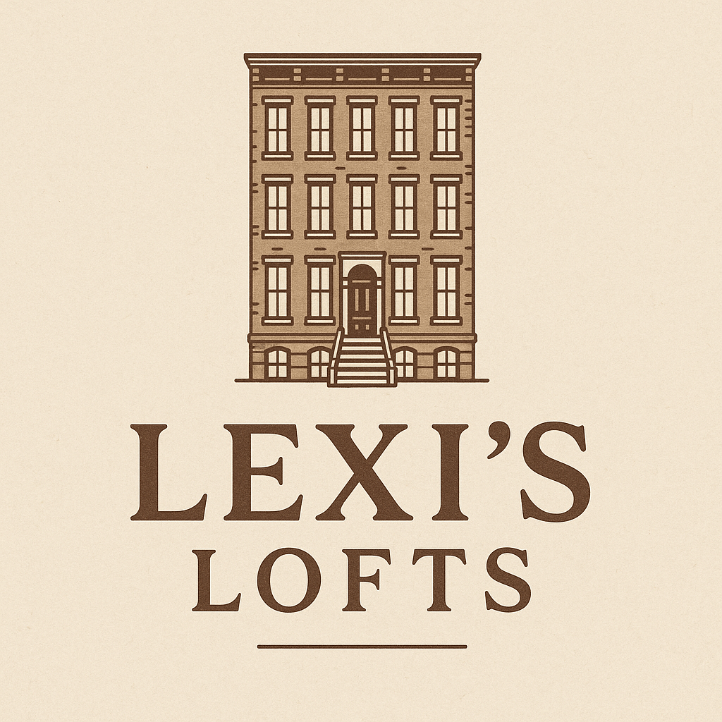 A brown building is above the words Lexi